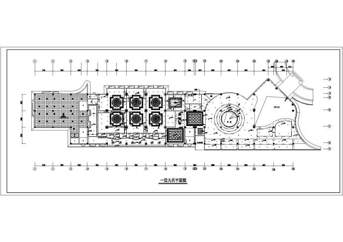 某三层酒店装修图一层平面CAD施工节点图纸_图1