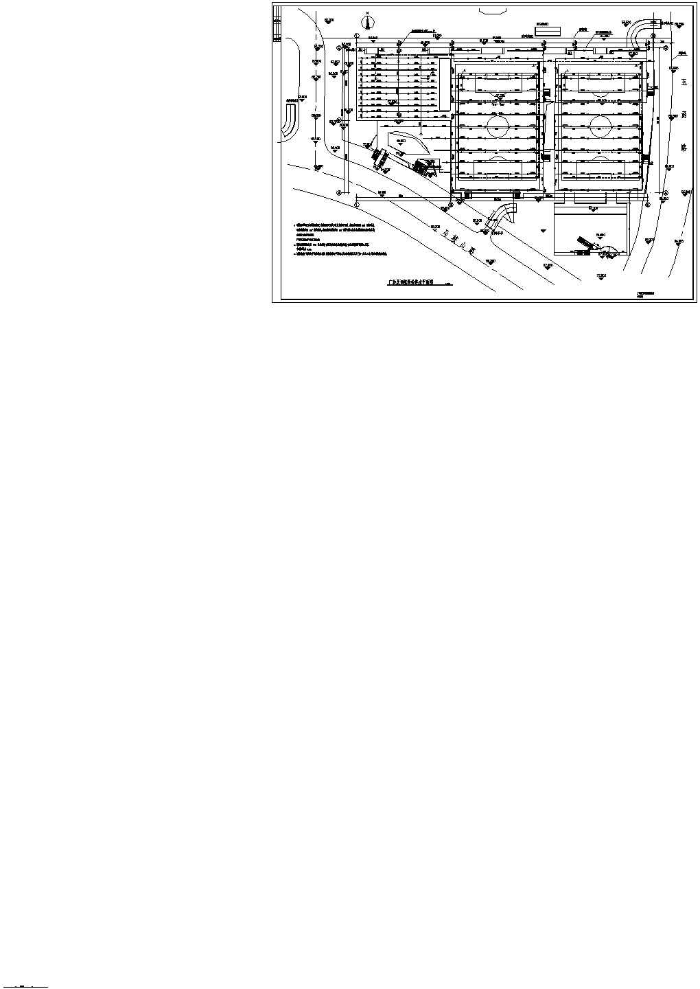 广场及训练场cad设计给排水平面图