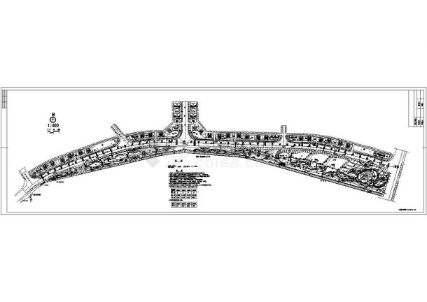 某带状休闲广场cad设计排水施工图-图一