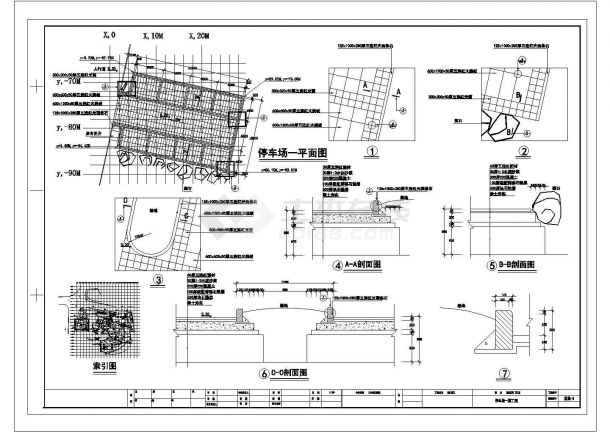某停车场CAD施工节点完整平面图纸-图一