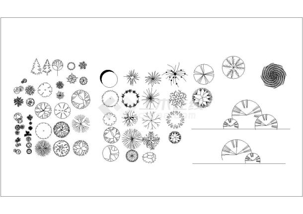 某园林景观建筑植物绿化CAD设计完整详细平面图库-图一