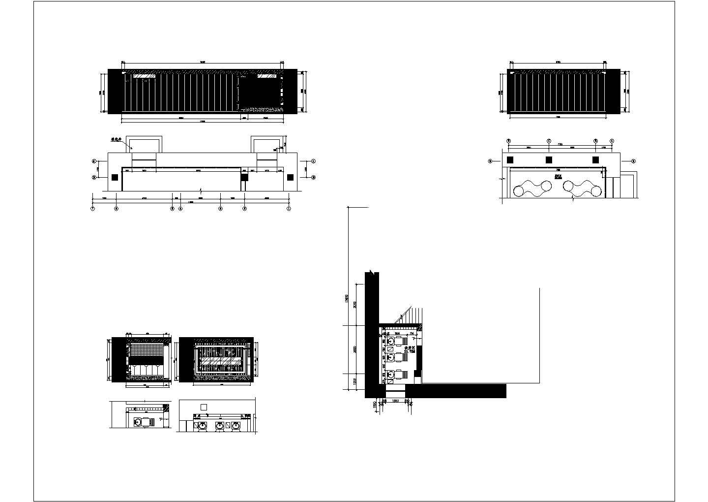 某理发造型店CAD大样室内设计施工图地下室立面图