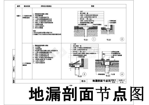 某地面CAD设计完整节点构造大样图-图一