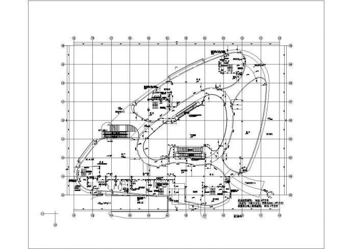 某浦江国际金融广场施工图附楼底层平面CAD构造平面图_图1