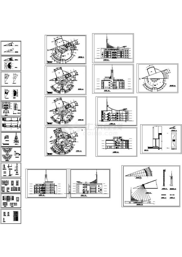 淮安实验幼儿园四层教学楼规划设计建筑施工cad图，共二十五张-图一