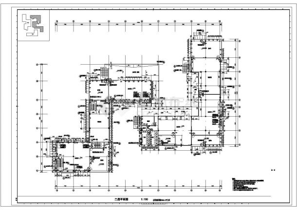 某长69.8米 宽45.6米 三层茶楼建筑CAD详细完整节点设计图-图一
