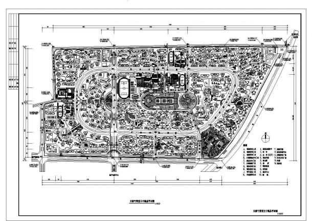 紫薇城市花园-天然气管道主干线总平面图-图一