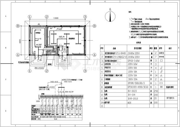 变电站室内照明系统和电源设计CAD系统图-图一