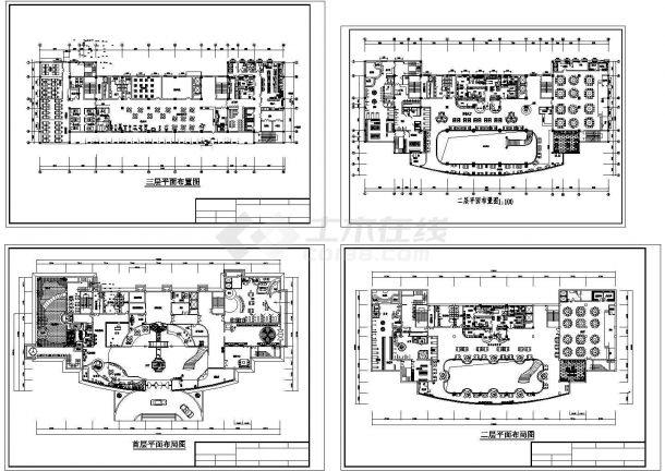 某市区大型商用高档酒店建筑方案平面设计施工CAD图纸-图一