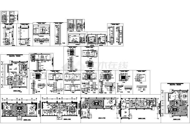 某市区鲤鱼洲大型商用宾馆高级套房设计CAD图纸-图一