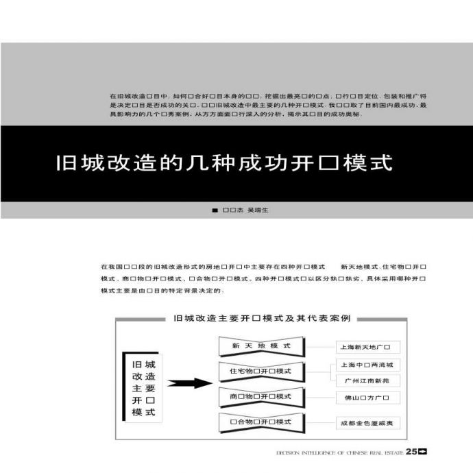 旧城改造的 几种成功开发模式_图1