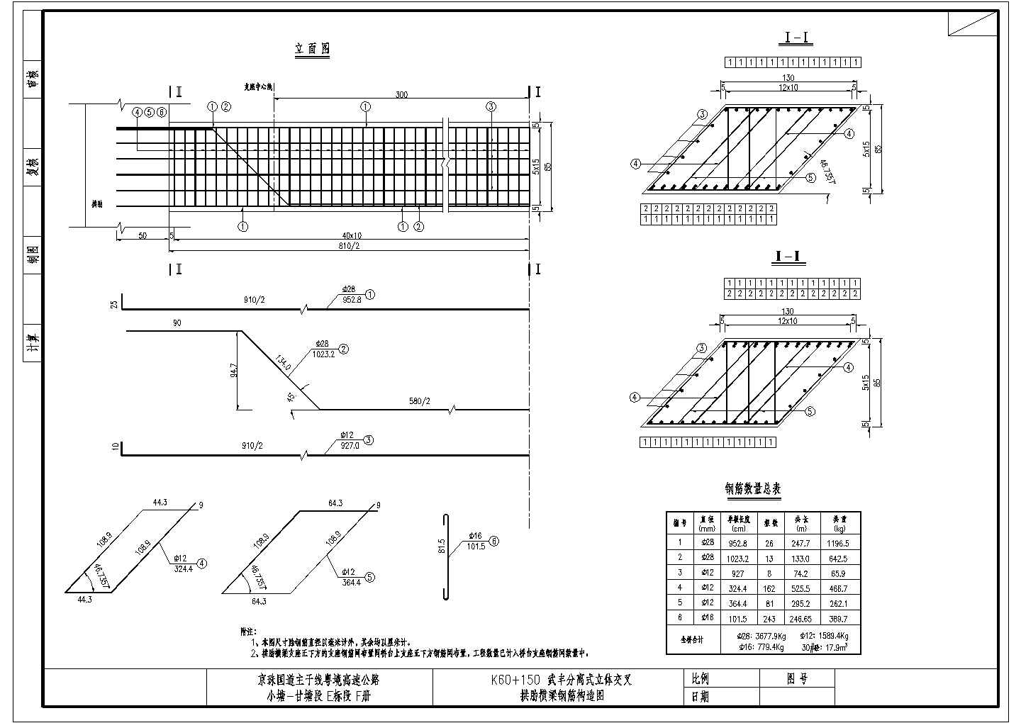 某L0=36m中承式悬链线钢筋砼拱桥拱肋横梁钢筋图CAD施工节点剖面图