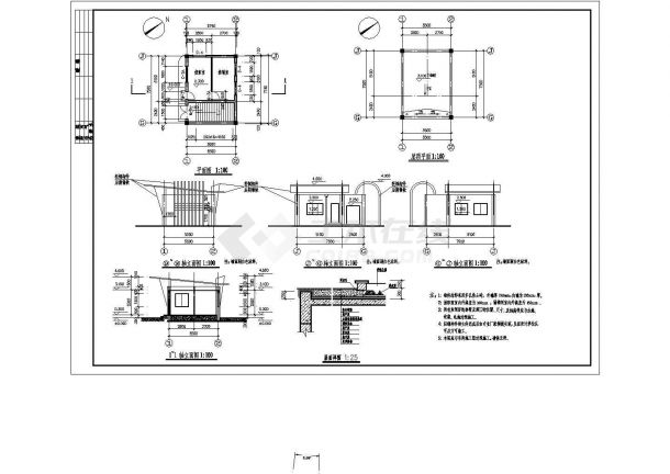 某家和小区车库CAD设计构造完整节点平面及详图-图二