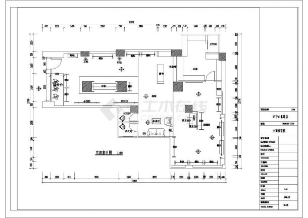 某80平方正方形体育品牌专卖店CAD室内节点设计构造施工图-图二