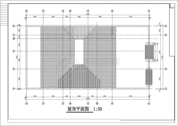 某长20.74米 宽10.74米 二层北方四合院建筑CAD完整设计图院-图二