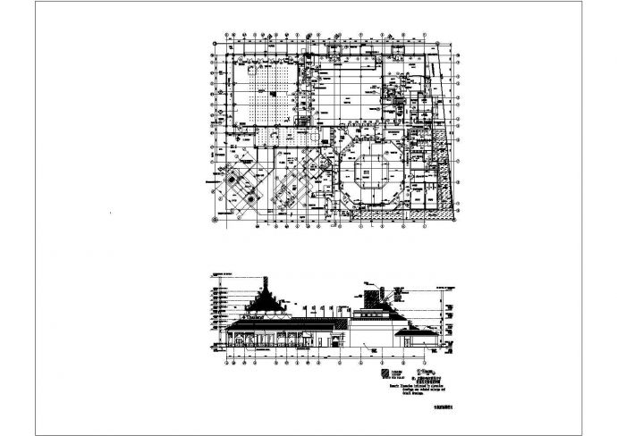 某2241.86平米展览展馆CAD建筑方案设计图轴立面图_图1