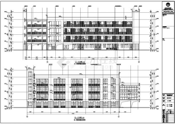 江苏省某中学教学楼建筑CAD完整设计构造施工图-图二