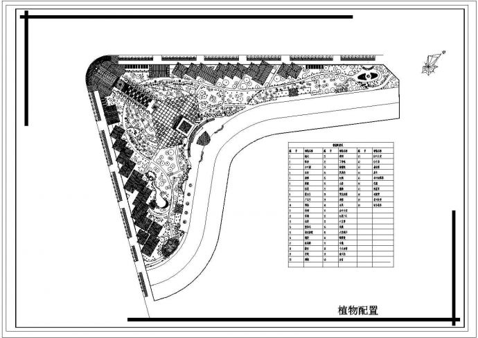 某公园景观设计CAD全套施工植物种植设计_图1