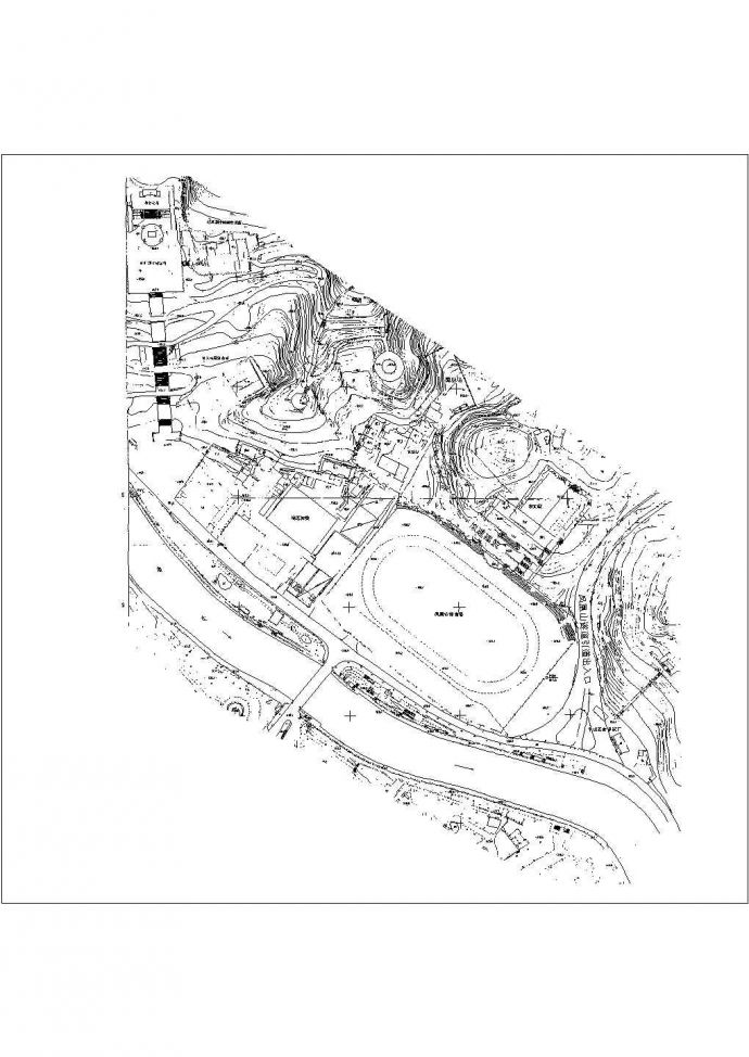 某遵义凤凰山广场景观设计CAD全套施工图地形图_图1
