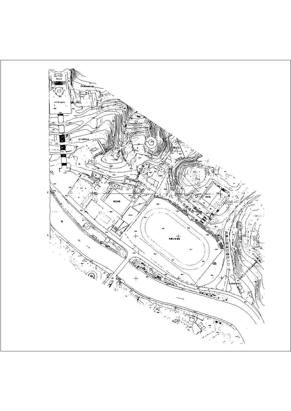 某遵义凤凰山广场景观设计CAD全套施工图地形图