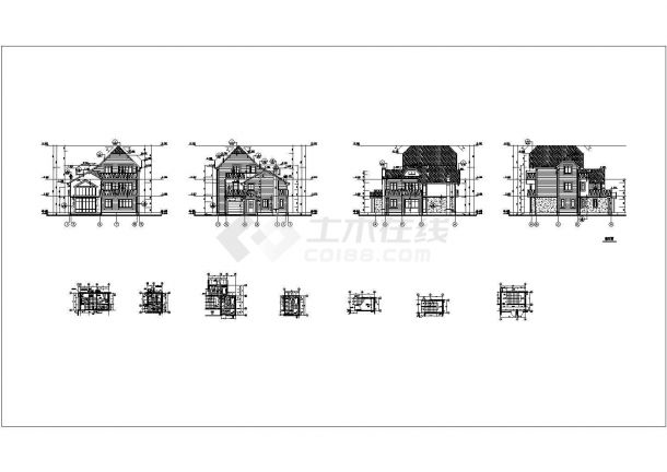 某三层别墅建筑结构全套CAD构造完整节点图-图一