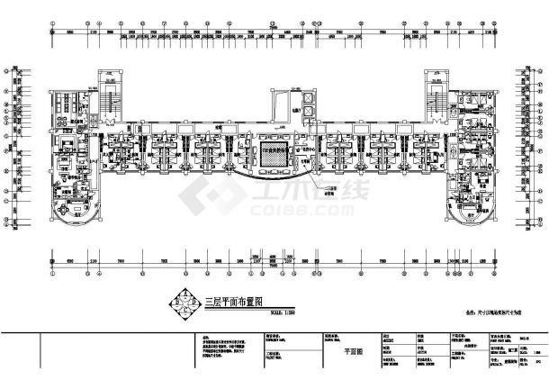 拉萨某培训中心酒店装修CAD室内详细完整平面天花图-图一