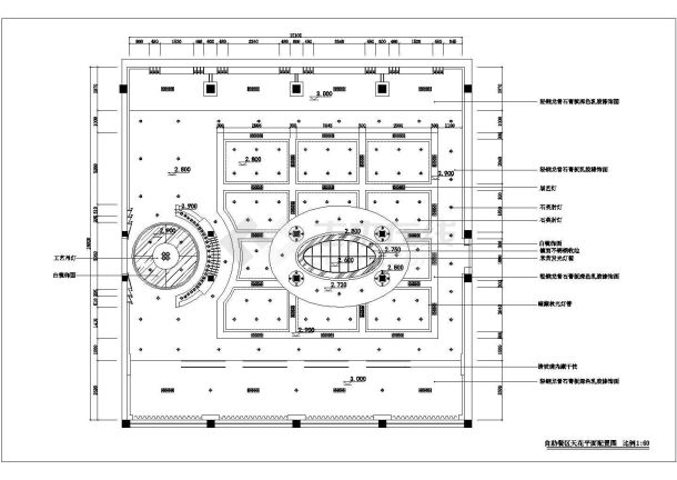 某大型酒店改造装修CAD室内构造施工图自助餐区-图一