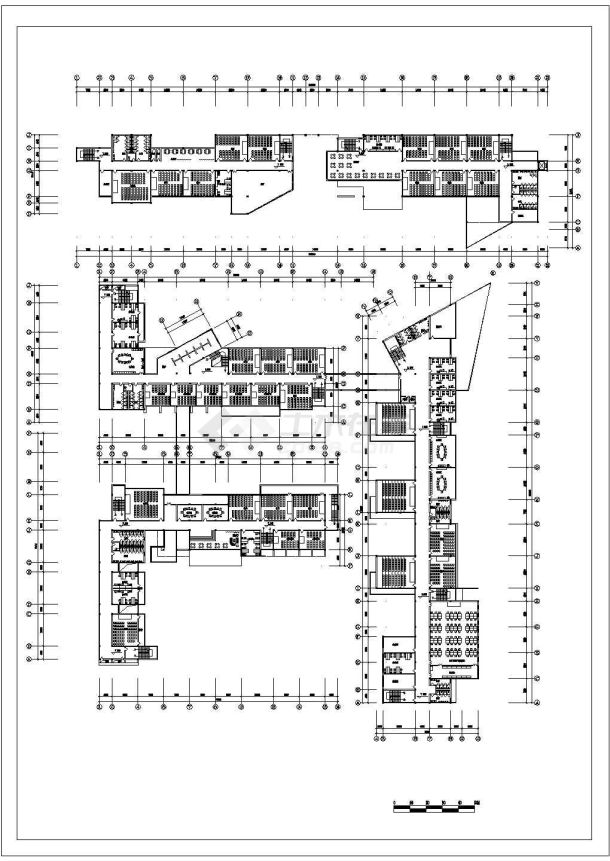 某校园规划与建筑单体设计CAD各层平面施工图纸-图一