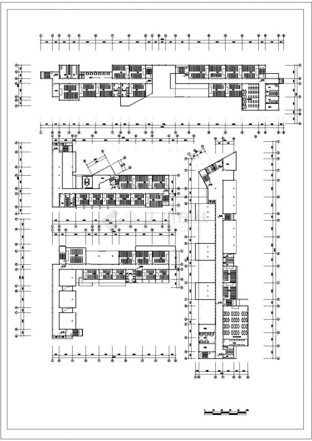 某校园规划与建筑单体设计CAD各层平面施工图纸-图二