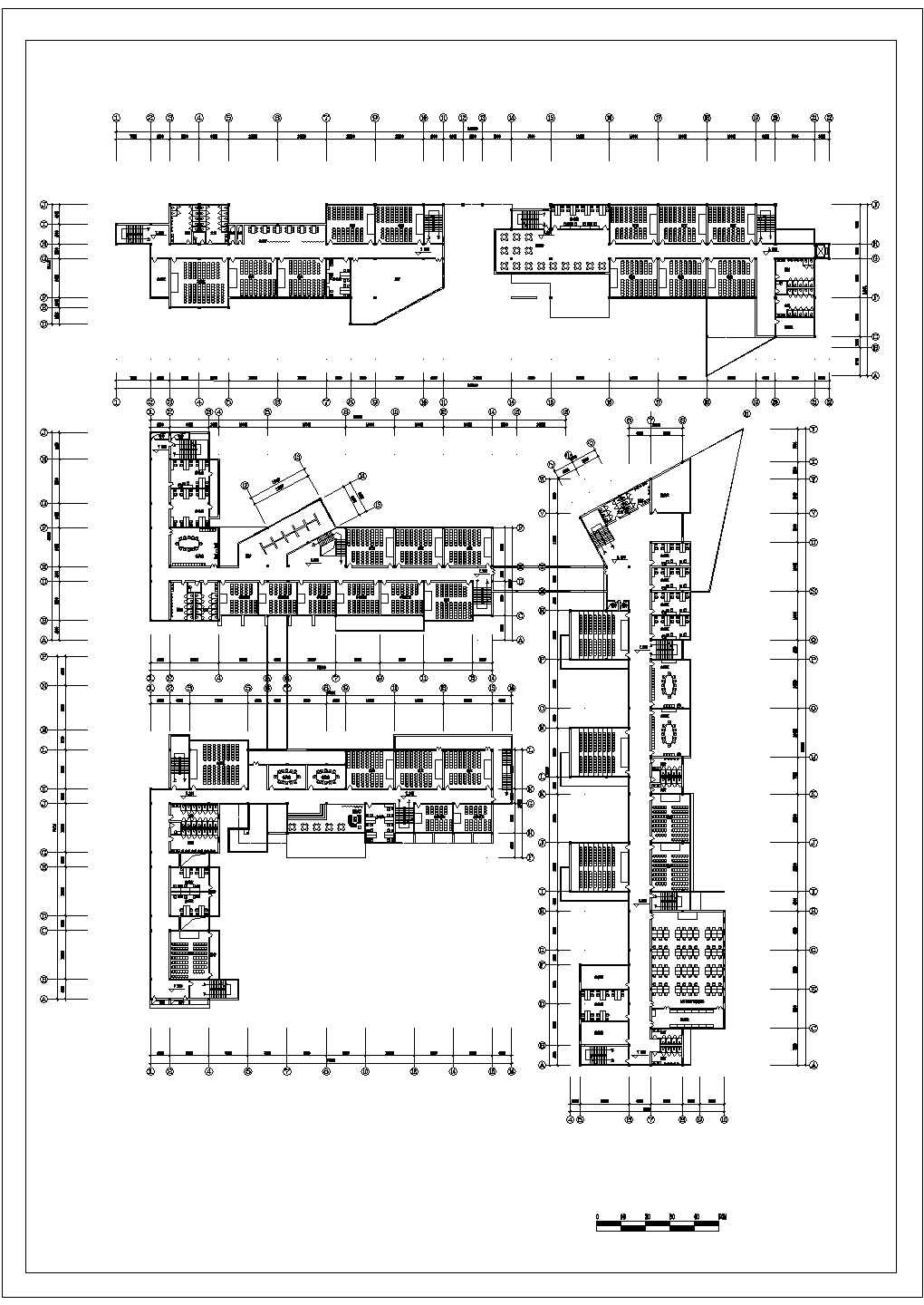 某校园规划与建筑单体设计CAD各层平面施工图纸