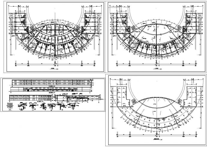 某地区广场舞台及网点建筑平面设计施工完整CAD图纸_图1