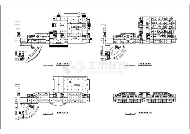 某甘肃省人民医院住院大楼CAD设计完整构造平面图-图一