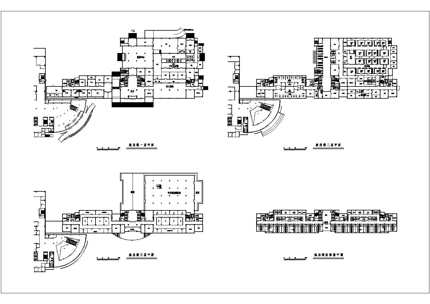 某甘肃省人民医院住院大楼CAD设计完整构造平面图