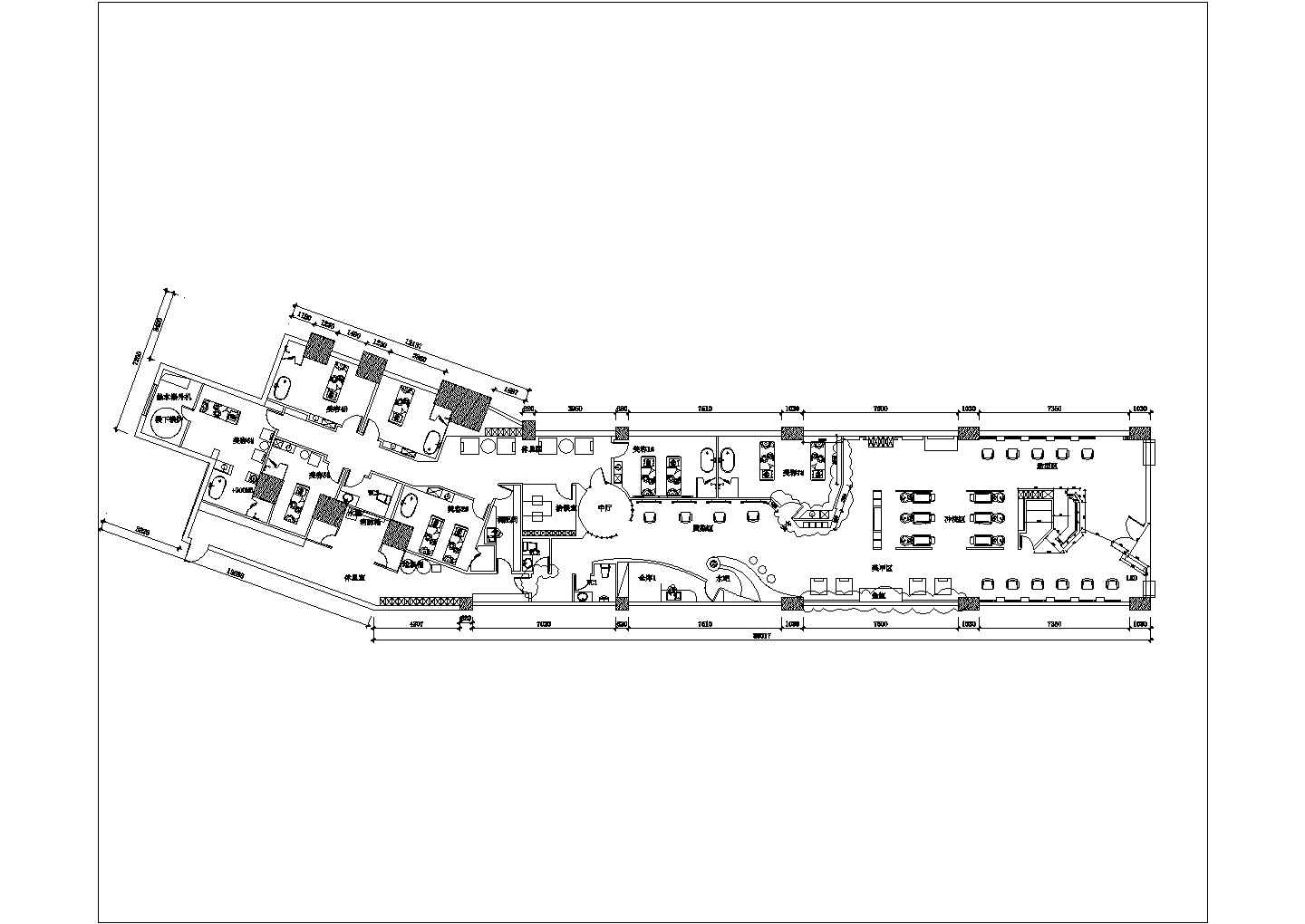 某美容美发新闸路店米兰门头CAD构造平面节点图