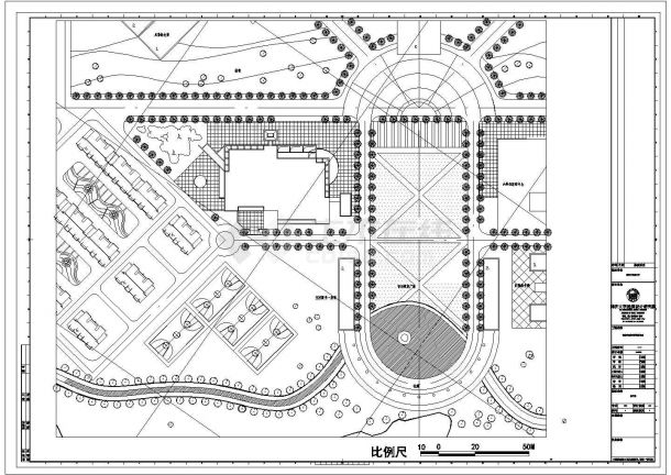 某大学校区总体规划食堂CAD详细平面图纸-图一