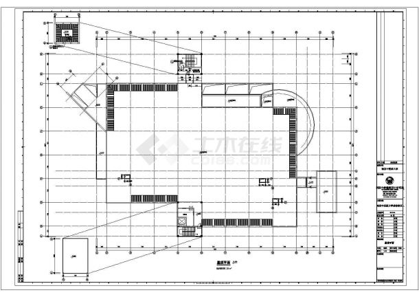 某大学校区总体规划食堂CAD详细平面图纸-图二