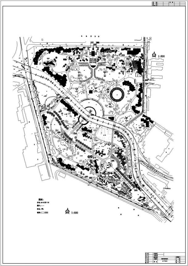 某公园景观植物配置规划设计cad总平面施工图（甲级院设计）-图一