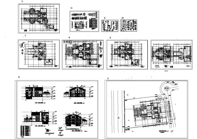 某地区意大利式独立别墅建筑设计CAD全套图纸_图1