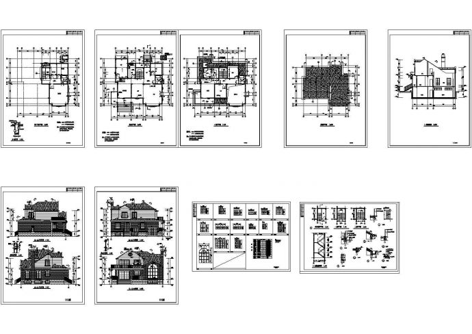 某3层带地下室框架结构双拼别墅设计cad全套建施图纸（带效果图）_图1