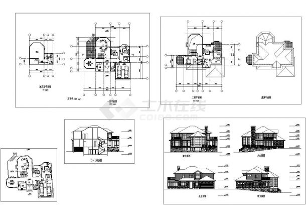 某乡村2层带地下层小型别墅设计cad全套建筑施工图（含高清效果图）-图一