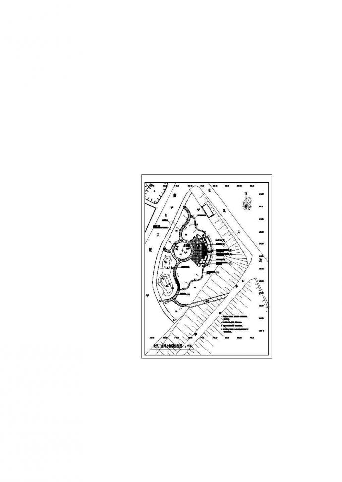 某城市食品三角地小游园绿化规划设计cad全套施工图（甲级院设计）_图1