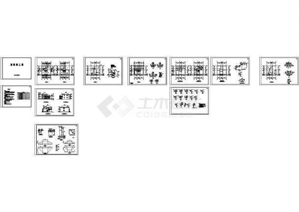 经典小别墅全套建筑设计cad施工图纸-图一