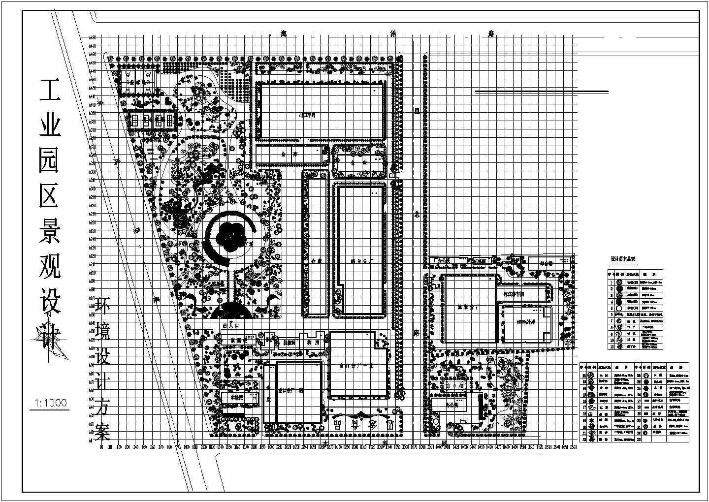 某工业园区景观CAD设计构造完整节点图纸