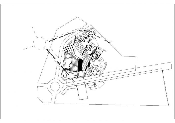 某市中心区规划设计cad总平面施工图纸（甲级院设计）_图1