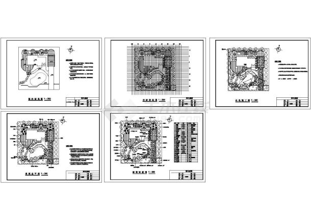 一整套别墅花园景观设计cad总平面施工图（含设计说明）-图一