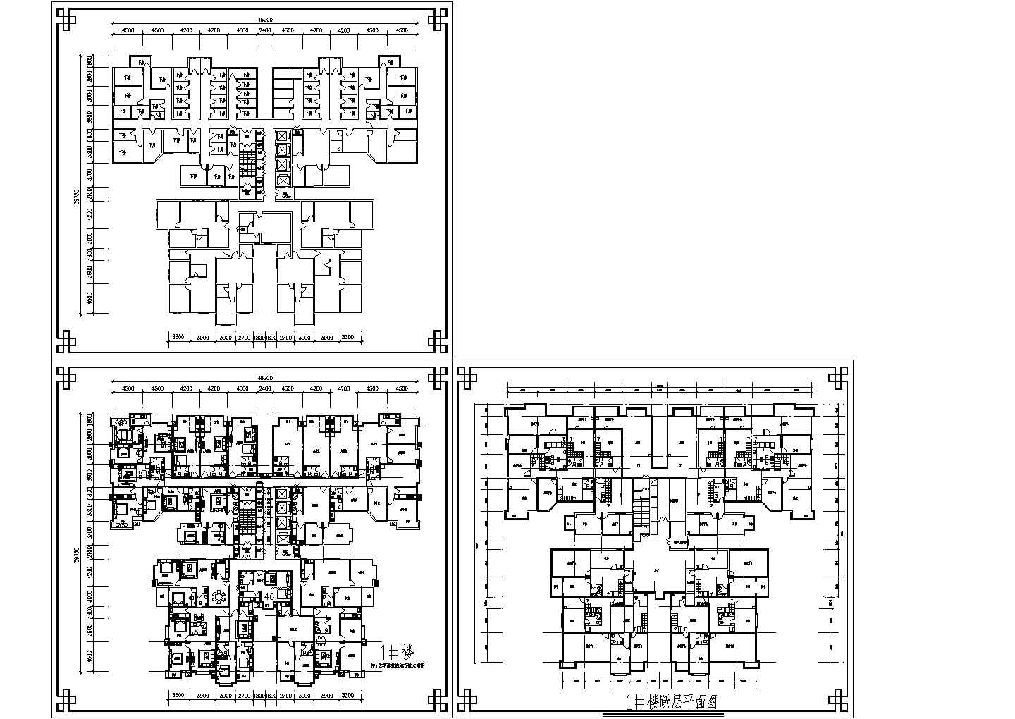 某地区大型高层商业住宅楼建筑方案户型设计完整施工CAD图纸