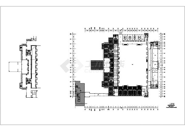 某生态园林主题会议酒店二层公共走廊平面及电气CAD设计定位图-图一