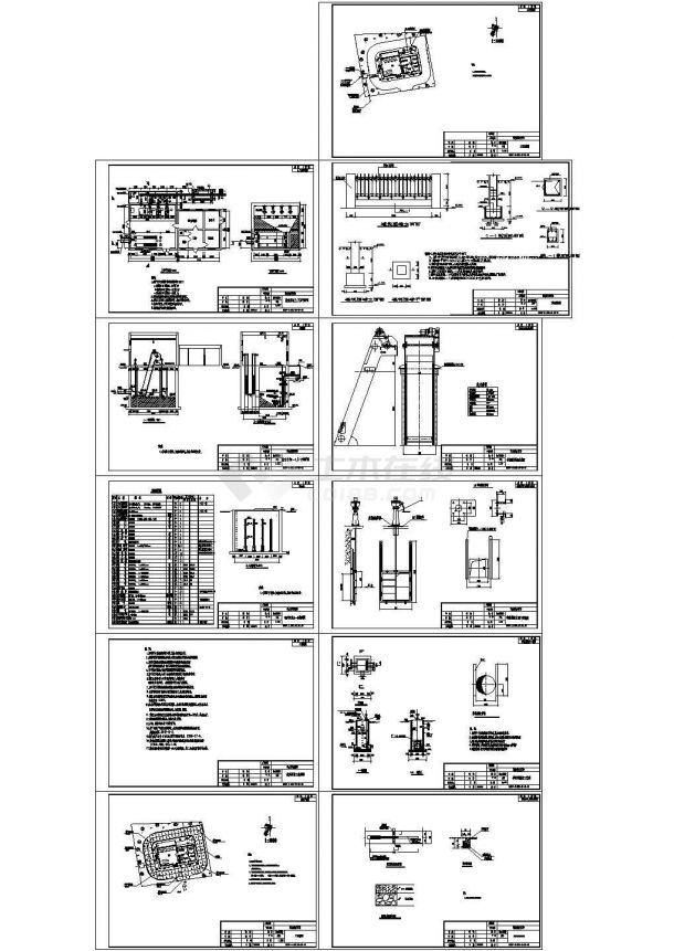 某地区污水泵站建筑设计施工CAD全套图纸-图一