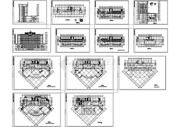 某地区高档酒店建筑设计施工方案完整规划CAD图纸-图一