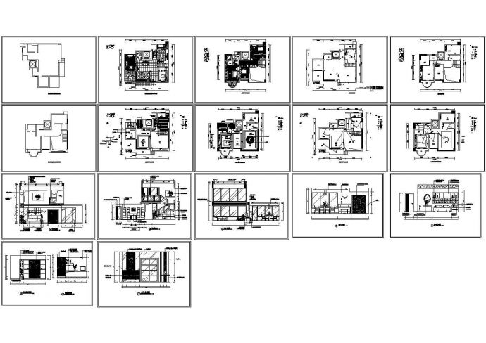 小型花园别墅装修设计CAD图（共22张）_图1